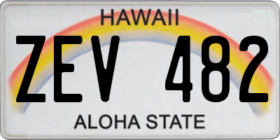 HI license plate ZEV482
