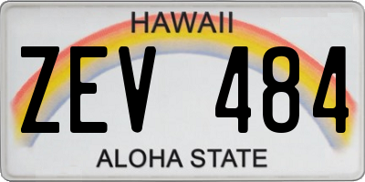 HI license plate ZEV484