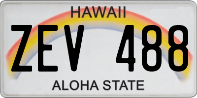 HI license plate ZEV488