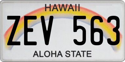 HI license plate ZEV563