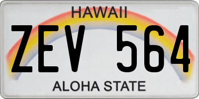 HI license plate ZEV564