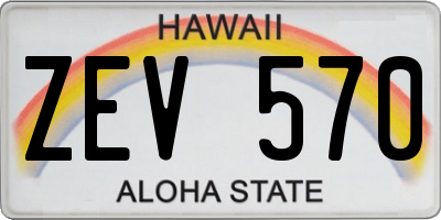 HI license plate ZEV570