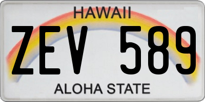HI license plate ZEV589