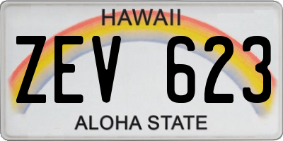 HI license plate ZEV623