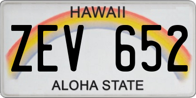HI license plate ZEV652