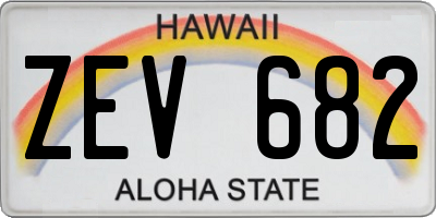 HI license plate ZEV682