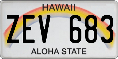 HI license plate ZEV683