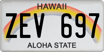 HI license plate ZEV697