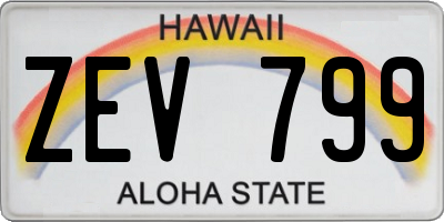 HI license plate ZEV799