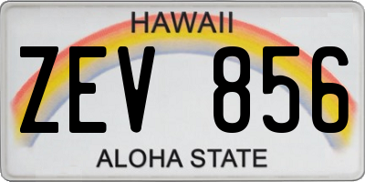 HI license plate ZEV856