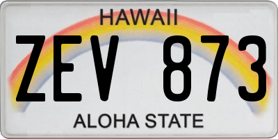 HI license plate ZEV873