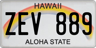 HI license plate ZEV889