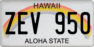 HI license plate ZEV950