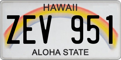 HI license plate ZEV951