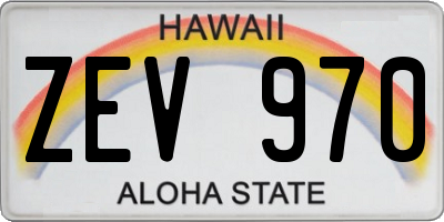 HI license plate ZEV970
