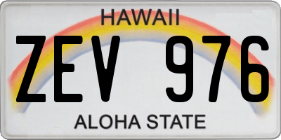 HI license plate ZEV976