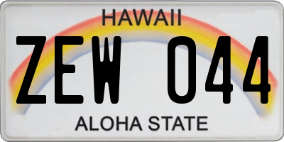 HI license plate ZEW044