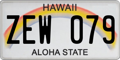 HI license plate ZEW079