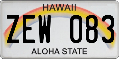 HI license plate ZEW083