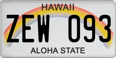 HI license plate ZEW093