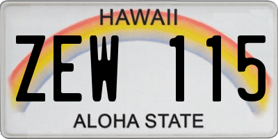 HI license plate ZEW115