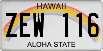 HI license plate ZEW116