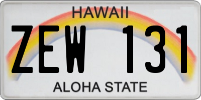 HI license plate ZEW131