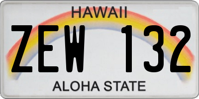 HI license plate ZEW132