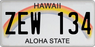 HI license plate ZEW134