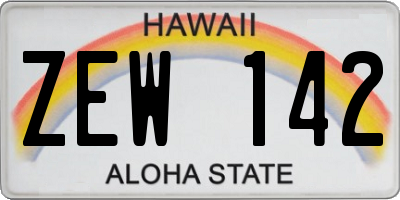 HI license plate ZEW142