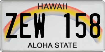 HI license plate ZEW158