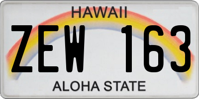 HI license plate ZEW163