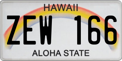HI license plate ZEW166
