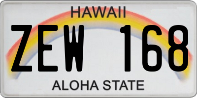 HI license plate ZEW168