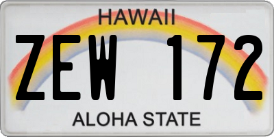 HI license plate ZEW172