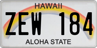 HI license plate ZEW184