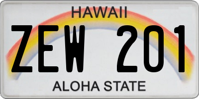 HI license plate ZEW201