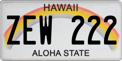 HI license plate ZEW222