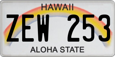 HI license plate ZEW253