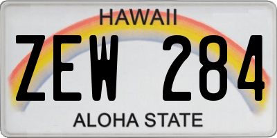 HI license plate ZEW284