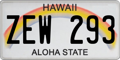 HI license plate ZEW293