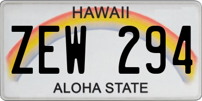 HI license plate ZEW294