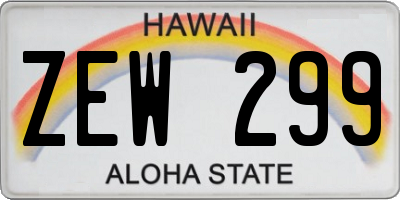 HI license plate ZEW299