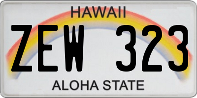 HI license plate ZEW323