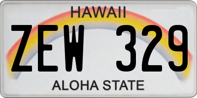 HI license plate ZEW329
