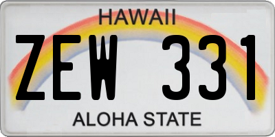 HI license plate ZEW331