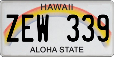 HI license plate ZEW339
