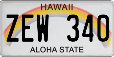 HI license plate ZEW340