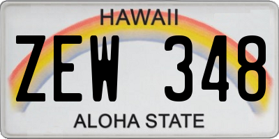 HI license plate ZEW348