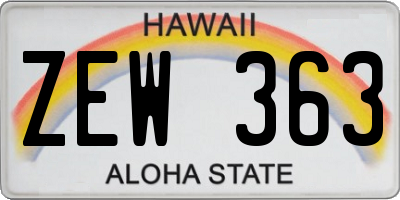 HI license plate ZEW363